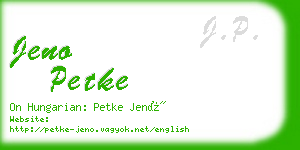jeno petke business card